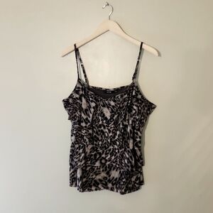 Apt. 9 grey & black Leopard Print, Adjustable Strap Camisole Sweetheart Neckline